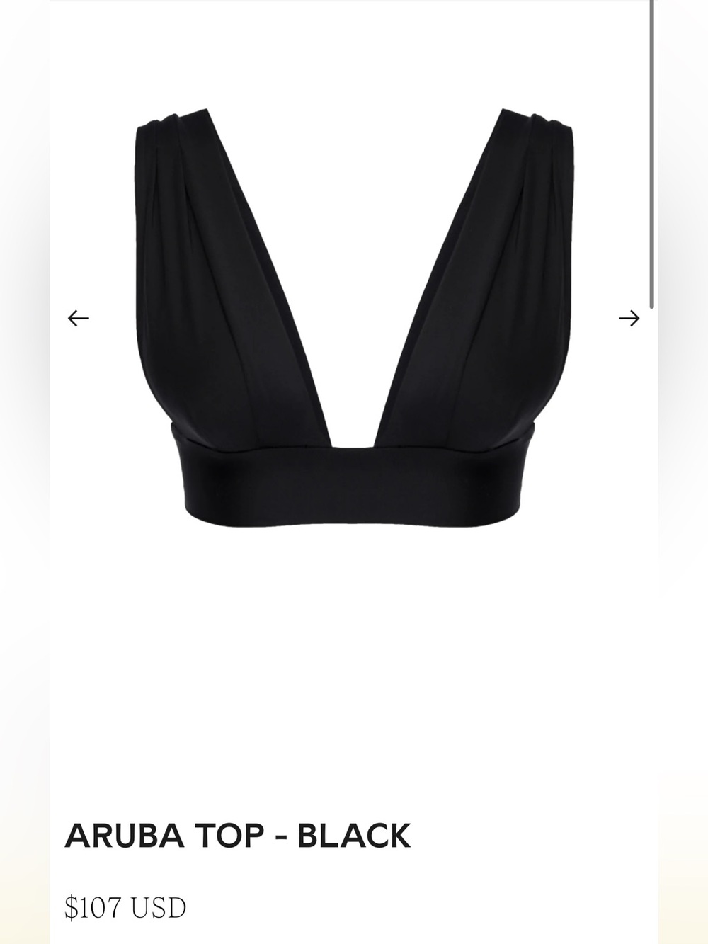 Monday Swim Aruba top black. M/L